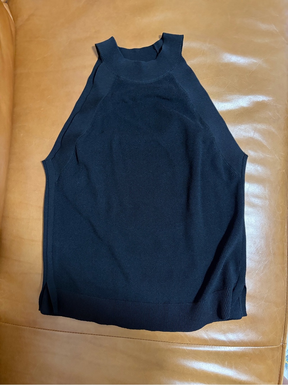 Mango Black Ribbed Halter Top